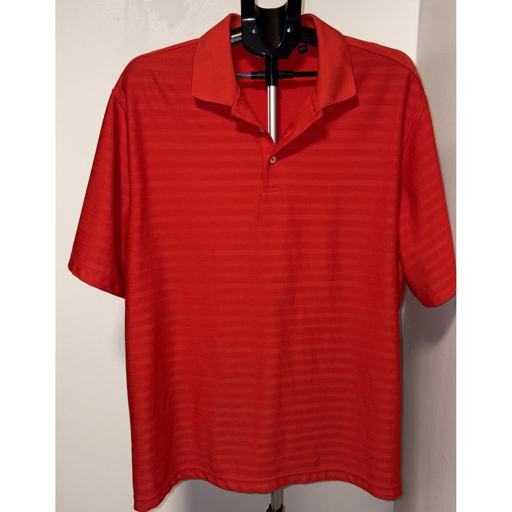 Walter Hagen Shirt Mens XXL Polo Red Houndstooth Golf Activewear Athleisure